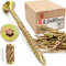 Lun Fix Lot de 50 vis pour panneaux d'aggloméré 8,0 x 80 mm, TX30 (étoile), nervures à tête fraisée/fraisée, galvanisées, jaunes, vis Torx, à bois, universelles