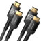 JSAUX 8K HDMI Kabel 4.5Meter 2-Stück | 4K & 8K HDMI 2.1 Kabel 48Gbps High Speed HDMI | 4K@120Hz 144Hz, 8K@60Hz, HDCP 2.2 & 2.3, HDR 10+, eARC Kompatibel mit Monitor UHD TV PS5 PS4 Dolby Vision-Schwarz