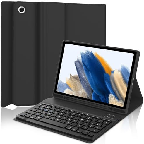 SENGBIRCH Custodia con Tastiera per Samsung Galaxy Tab A8 10.5 2022, Italiano QWERTY Tastiera Bluetooth Staccabile Magnetica per Tab A8 2021 (SM-X200/ X205 /X207), Nero