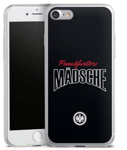 Slim Case extra dünn kompatibel mit Apple iPhone 8 Silikon Handyhülle transparent Hülle Eintracht Frankfurt Mädchen Offizielles Lizenzprodukt