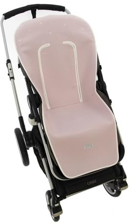 Funda de Verano para Silla Paseo Universal Rosy Fuentes- Colchoneta para Carrito Bebé- Transpirable-Compatible con Bugaboo, Jane, Concord, Baby Jogger, Bebecar…-Rosa Palo
