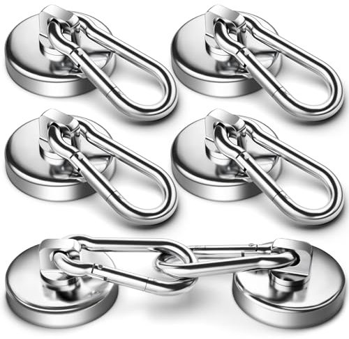 Grtard 3 Stück 50 Pfund starke Magnethaken mit drehbarem Karabinerhaken, Premium-Magnethaken, robuster Magnethake zum Aufhängen, Magnete mit Haken, Kühlschrank-Magnethake