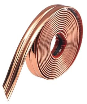 10 Fuß flexible Zierleiste, Deckenleiste zum Abziehen und Aufkleben, Eckenschutz, Wandleiste, selbstklebender Dichtungsstreifen für Wohnzimmer, Schlafzimmer, Küche, Badezimmer (Rosa Gold)