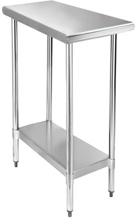 STABLEINK NSF Edelstahltisch, 76,2 x 30,5 cm, Metallvorbereitungs- und Arbeitstisch mit verstellbarer Unterablage, für gewerbliche Küche, Restaurant, Hotel und Garage, kleine Tische