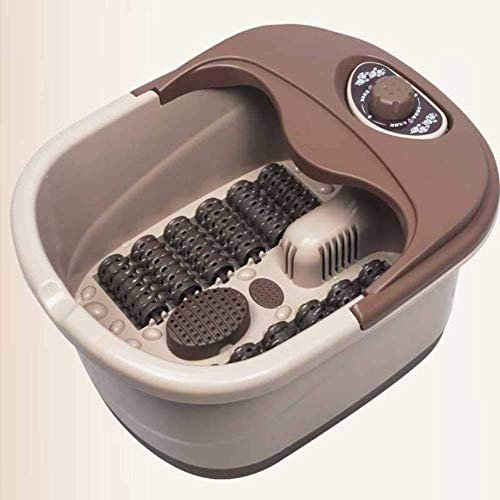 Masseur de pieds - Bain de pieds avec chaleur - Pédicure thérapeutique infrarouge - 12 rouleaux de massage - Seau de bassin électrique - A (A) pour rechercher le bonheur