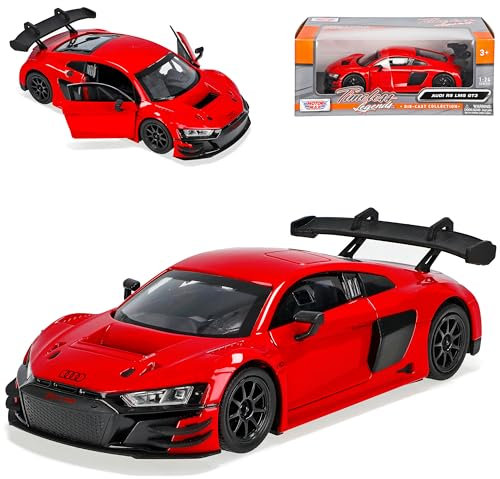 Motormax A*u*d*i R8 4S LSM GT3 Rot Coupe 2. Generation 2015-2024 1/24 Modell Auto mit individiuellem Wunschkennzeichen