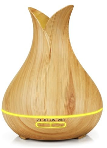 Aroma Diffuser BOT B5 DO - Hellbraunes Holz 400 ml – Raumduft, Luftbefeuchter, Ätherische Öle Diffuser, Smart Home Lufterfrischer, Duftöl Diffuser für Schlafzimmer, Humidifier und Duftlampe