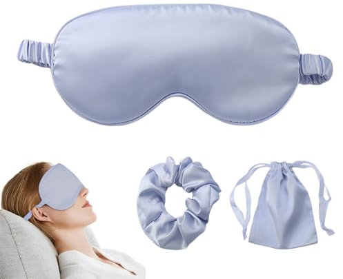 Masques De Sommeil En Soie, Masque de Nuit, Cache Yeux Oeil pour Dormir Soie Masques de Sommeil Hommes et Femmes Avec Sangle Élastique Bandeau Douce Bandeau Yeux Sommeil pour Domicile Bureau Voyage