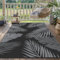 GENIMO Outdoor Teppich 150x240cm Wetterfest, Waschbarer Camping Teppich Wendbar UV-bestandig Carpet, Kunststoff-Picknickdecke für Balkon, Garten, Wohnmobil, Deck, Hinterhof, Schwarz & Grau