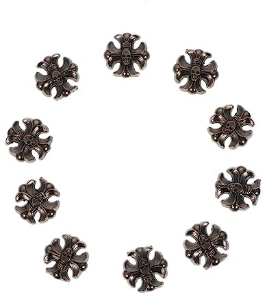 HAPINARY 10Sätze Teiliges Kreuz Ghost Nieten aus Legierung DIY Zubehör für Kleidung Taschen und Uhrenarmbänder Hochwertige Dekorative Metallakzente für Einzigartige Designs