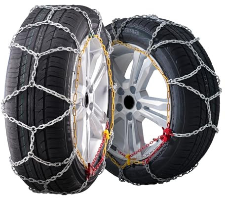 VEVOR Schneeketten Reifenketten aus Mangan-legierter Stahl, Notfall-Traktionsketten, 2 Stk. 675/730 mm Universal Auto Schneeketten für 235 55 R17; 235 55 R18; 225 60 R17; 225 55 R18; 215 65 R17