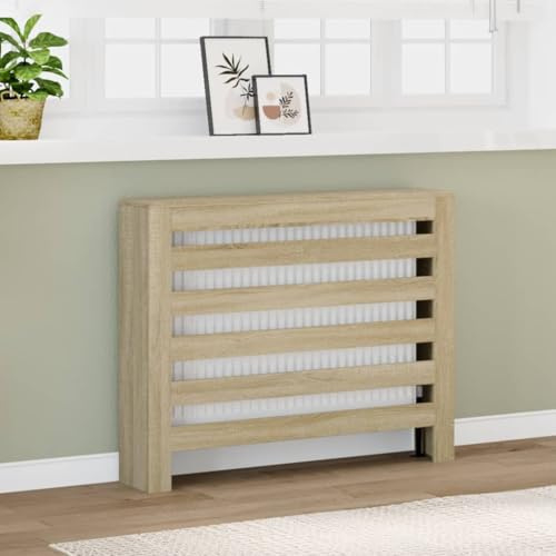 IKAYAA Cubre Radiadores Roble Sonoma Cubierta de Radiador Madera con Estante Superior para Salón Dormitorio Oficina 104x20x82 cm
