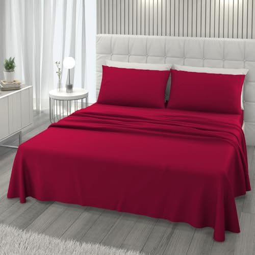 L'ANTICO ARCOLAIO - Completo Lenzuola Matrimoniali Made in Italy, Microfibra Anallergica, Set Lenzuola Matrimoniale (1 Lenzuolo Sotto con Angoli Elastici, 1 Lenzuolo Sopra, 2 Federe)