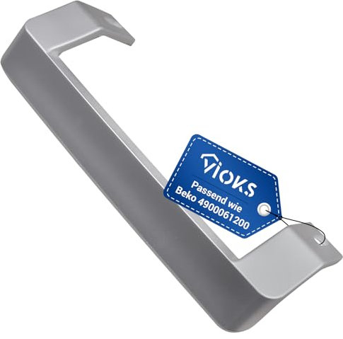 VIOKS Tirador de puerta plateado de repuesto para Beko 4900061200 para frigorífico, 260 mm, para congelador, puerta de congelador, asa para puerta de congelador