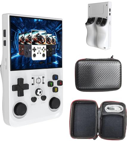 Keyboy - Console de Jeu Keyboy, Console de Jeu vidéo rétro Portable avec Plus de 20000 Jeux, Console de Jeu Portable, Écran IPS HD 4 , Nouveau R36Pro (128g White,4-inch Screen)