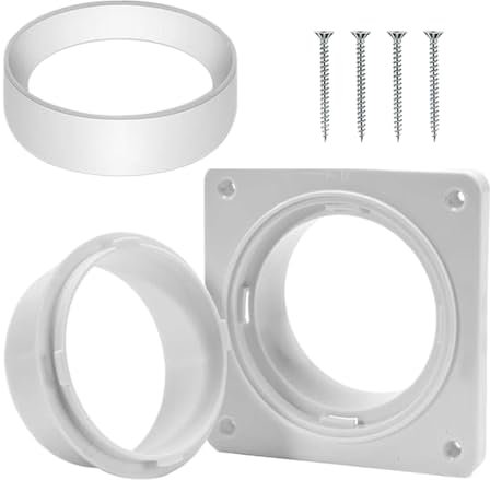 Lüftungsanschluss, Trocknerk-Wandplatte, Trocknerentlüftungsanschluss, weißer Trocknerentlüftungsanschluss, Schlauchverlängerungsverbinder, Schlauchzubehör für Badezimmer Waschtrockner