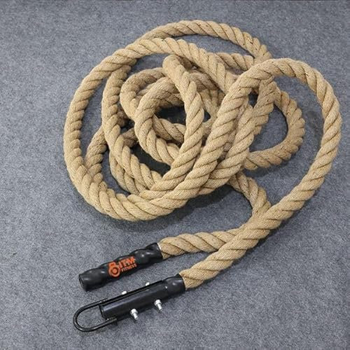 InTheMarket Manila Climbing Rope – Durable Strong Rope for Rock Climbing, Fitness and Hiking Kit – 1.5 Thick Rope with Steel Eyelets – Heavy-Duty Climbing & Training Gear in 9m and 12m Lengths