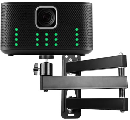 Penbinmall Faltbarer Projektor Wandhalterung - Beamer Halterung Ständer mit 1/4 Zoll Schraubschnittstelle, Multi-Winkel für Heimkino/Spielzimmer/Büro, Schwarz