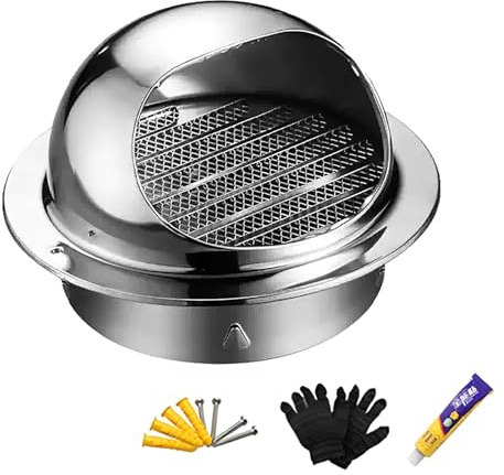 Generisch Edelstahl Lüftungsgitter Rund Abluftgitter 50mm-300mm Wandentlüftung Abluftgitter Wetterschutzhaube Für Abzugshaube Bad Wohnungen Mit Insektenschutz(50mm/2in)