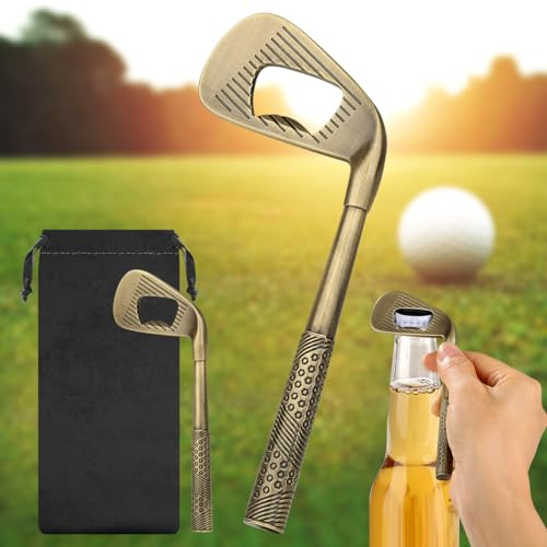 Golf Bottle Opener, Vintage Bronze Personalised Bottle Opener, Unique Dad Gifts & Christmas Gifts for Him, Novelty Presents for Men, Perfect for Golf Lovers Home Bar Party Beer Opening, Durable Metal