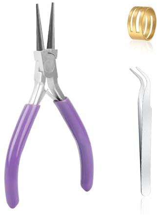 Yibaijia 1 teilig Schmuckzangen Set rund, Bastelwerkzeuge | Nadelzange, lange Spitzzange, Kettenzange, Drahtschneider, für Perlen, Schmuck, Halskette, Reparatur