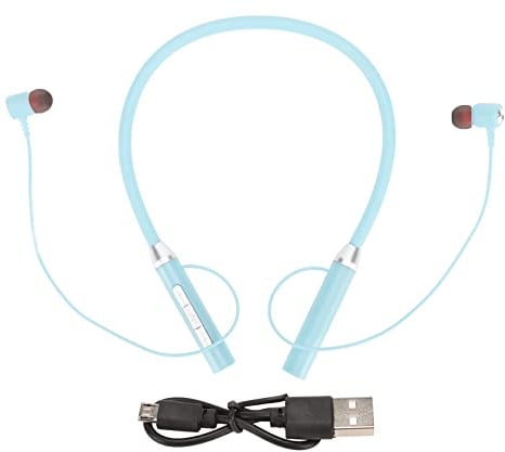 Pissente Neckband -Ohrhörer Wireless -Kopfhörer Magnetic 8H Playtime IPX5 mit Rauschunterdrückungsmikrofon für Sportmusikaufrufe (Blue)