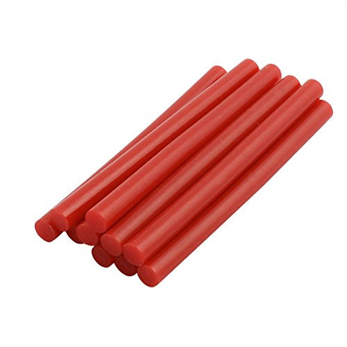 sourcing map 10pcs 7mm x 100mm Hot Melt Glue Sticks Red for DIY Small Craft Projects