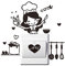 Topgrowth Wall Sticker Cucina Interruttore della Luce Etichetta Cucinare Parete del Vinile Home Dec (Nero)
