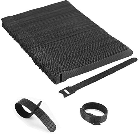 KATELUO Ataduras de Cables, Negro Nylon Cable Ties Reusable - Ideal para Fijar los Cables PC, TV (100 Piezas 150 x 12 mm)