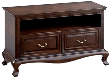 Casa Padrino Luxus Jugendstil Sideboard Dunkelbraun 115,6 x 45,6 x H. 68,2 cm - Fernsehschrank mit 2 Schubladen - Wohnzimmermöbel