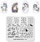 Stamped Plate Dream Nail Einhorn Crystal Flower Stamped Pattern Multi-Pattern Druckbild Nail Art Stamper Schaber Nail Tool