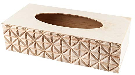 Ideen mit Herz Kosmetiktuch-Box | Taschentuchspender aus Holz | Natur | für DIY | Basteln | 26cm x 12,3cm x 7cm