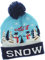 MIK funshopping Lustige Weihnachtsmütze Pudel-Mütze Beanie-Hat mit PomPom und LED Licht (Let it Snow)