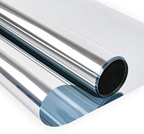 Zindoo Film fenetre Anti Regard Film Miroir Fenêtre sans Tain Anti Chaleur Anti UV Protection de la Vie Privée pour Fenêtre Bureau Maison Magasin 40×200CM