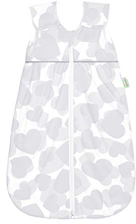 Odenwälder Babynest Anni light Jersey Sommer Schlafsack 130 smart hearts light grey