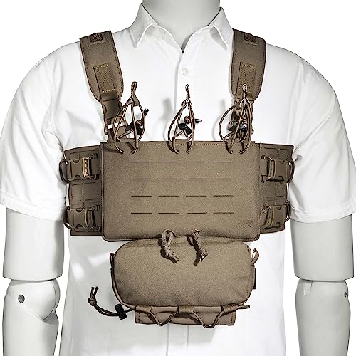 Tasmanian Tiger TT Small Combi Rig modulares Gurtzeug mit Abnehmbarer Zusatz-Tasche und Magazin-Modul, Coyote Brown