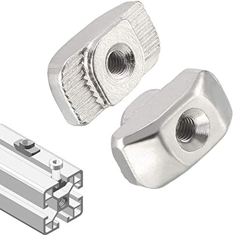 100 Stück 3030 Serie M3 T-Muttern, T-Nut-Mutter, Hammerkopf-Befestigungsmutter, vernickelte Karbonstahlmutter für Aluminium-Profile (3030 Serie M3)