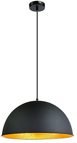 Hochwertige Pendel Leuchte Hänge Lampe E27 Beleuchtung schwarz gold Strahler rund