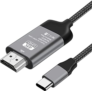 Cavo USB C a HDMI, 2 m, 4K, (Thunderbolt 4), per Macbook 2016/2017 Macbook Pro 2017 Samsung Galaxy Tab S, S8, S8+, Note8, Huawei Mate 10, 10 pro