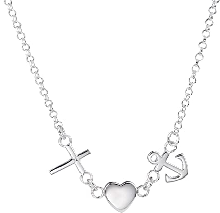 iz-el GLÜCKSKETTE GLAUBE LIEBE HOFFNUNG Kette 925' Silber