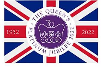 Set of 2 X Queen Jubilee Great Britain Flag Iron on Screen Print Transfers for Fabrics Machine Washable British Union Jack Patch