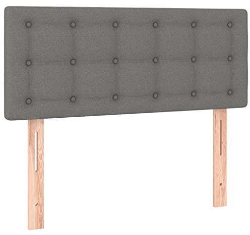 vidaXL Kopfteil, Bettkopfteil mit Holzbeinen, Höhenverstellbar Polsterkopfteil für Bett, Betthaupt Bettzubehör Schlafzimmer, Dunkelgrau 100x5x78/88cm Stoff