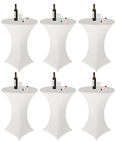 6 Stück Stretch Stehtisch Husse Stehende Tischdecke 80 x 110cm Elastische Tischdecken für Bar Counter, Runde Tisch Hochzeit, Geburtstagsfeier