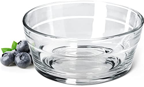 KADAX Saladier en Verre, Bols de Service Transparents, Diamètre : 12,5 cm, Lot de 2, Passent au Lave-Vaisselle, Bols à Fruits et Dessert