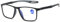 Lanomi Mode Kurzsichtige Blaulichtfilter Brille Rechteckig TR90 Rahmen Flexibel Leichte UV400 Schutz Outdoor Myopia Brillen für Damen Herren Schwarz Rahmen Grau Arm -3.5