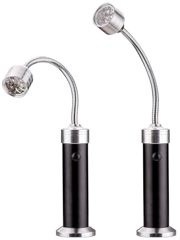 Universal Alu LED - Magnetleuchte 2er - Set Helio Handlampe Handleuchte Leuchte Lampe Taschenlampe flexibel 360° drehbar