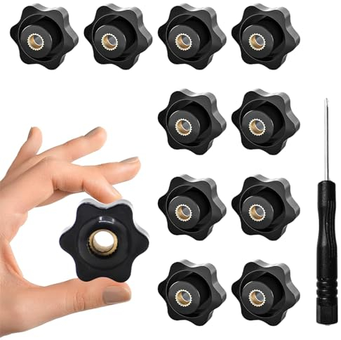 Sternmutter M6, Rändelmutter, Klemmknopf - 10er Pack