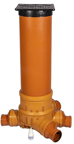SPEEDPLANT Revisionsschacht Abwasser DN315 / 4 x DN110 - Kontrollschacht - Schachtboden, Rohr, Deckel und Gleitmittel Komplett-Set