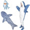 Samnuerly Hai Schlafsack für Kinder Erwachsene Superweich Flanell Tragbare Decke Hoodie Haidecke Jungen Mädchen Cosplay Hai Kostüm Hai Geschenke (Blue S)