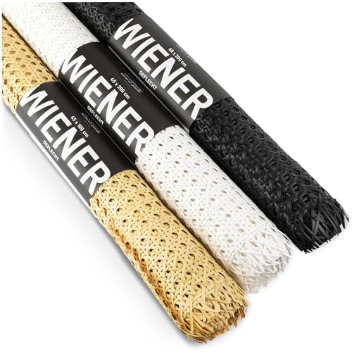 Natural Goods Berlin Wiener Geflecht | Rattan Geflecht für DIY-Möbel wie Schranktür, Stuhl, Kommode, Sideboard, Sitzbank, Raumteiler oder Sichtschutz | Korb-Geflecht 45x200 cm in Natur